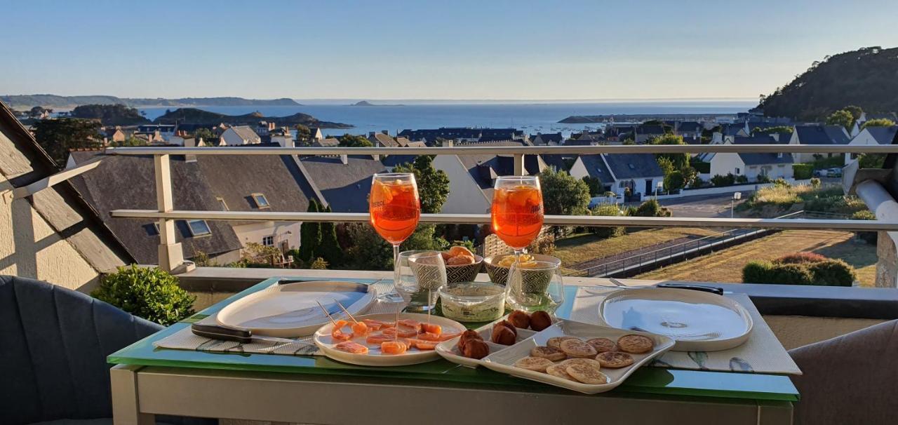 Appartement Bretagne Vue Mer Exceptionnelle Sur Les Hauts D'Erquy Au Calme ! Et Au Pied Du Gr34 Exteriör bild