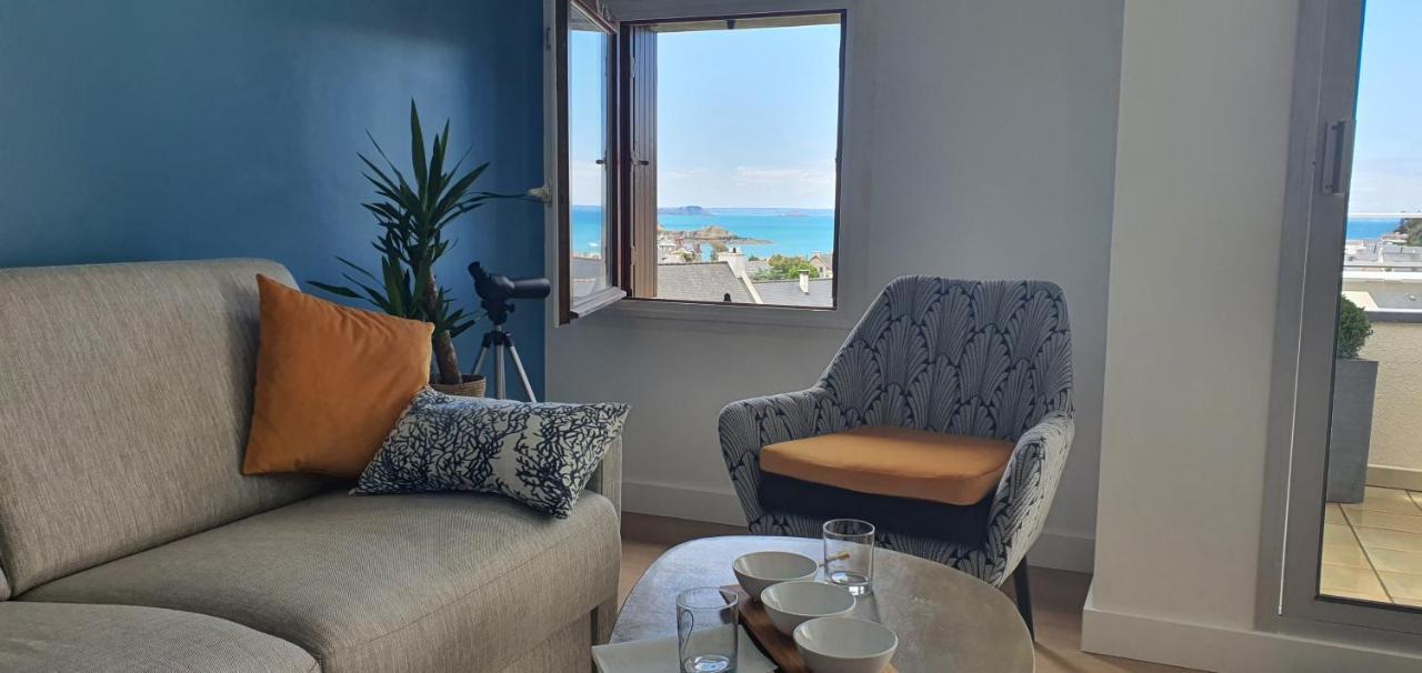 Appartement Bretagne Vue Mer Exceptionnelle Sur Les Hauts D'Erquy Au Calme ! Et Au Pied Du Gr34 Exteriör bild